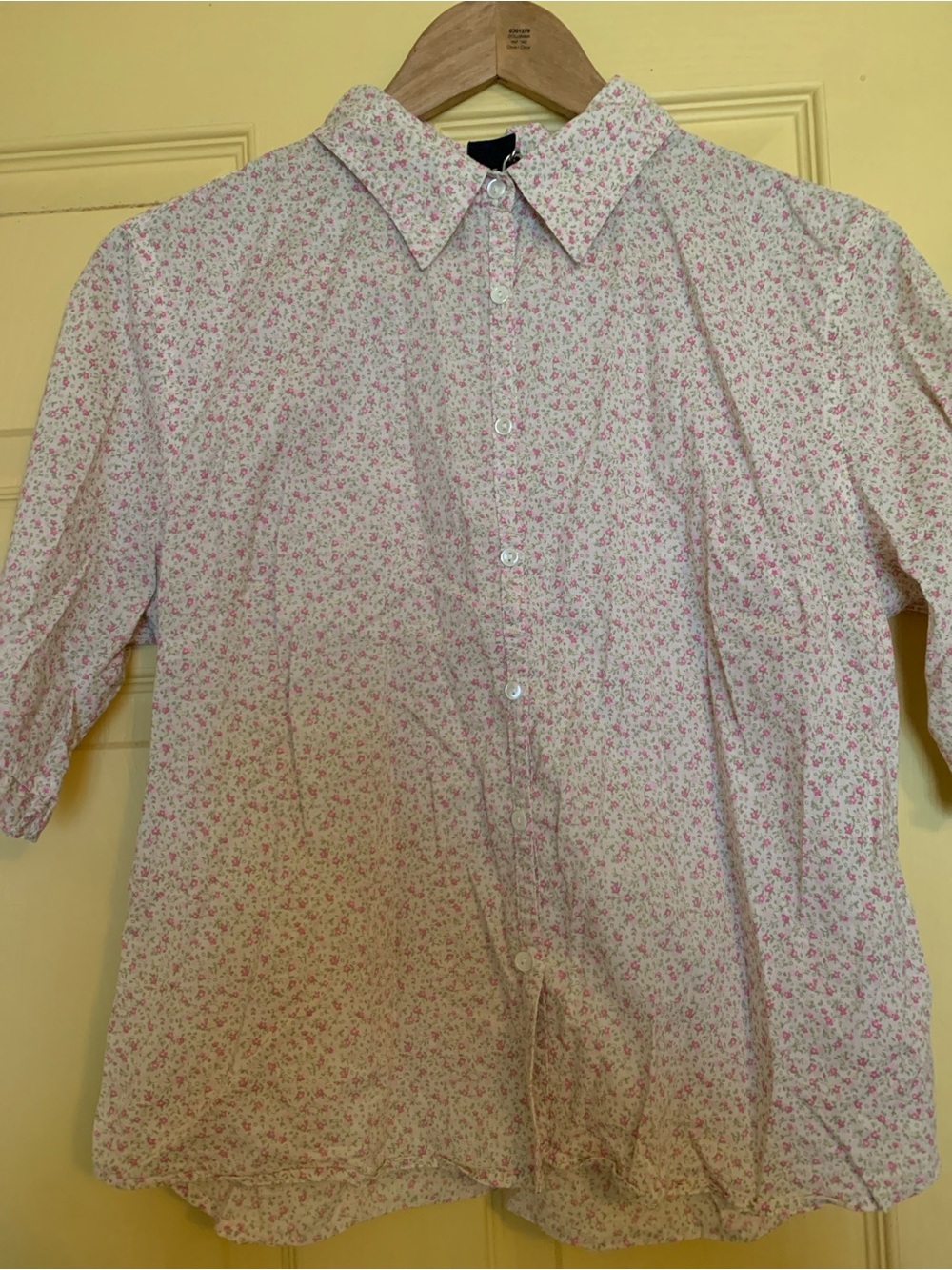 Gap Floral Half Sleeve Blouse Cottagecore Prairie Dainty Feminine Cotton Ruffle